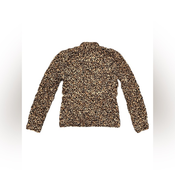 MSK Tan /Brown /Black Sequined Animal Print Blazer Women Size M (Medium) - Picture 5 of 9